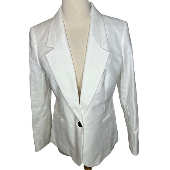 J.Crew $198 Parke Blazer Stretch Linen Blend White Size 4 BF427 - Picture 2 of 10